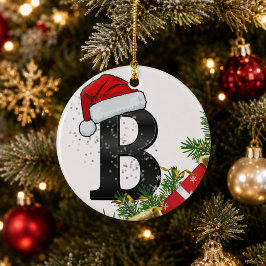 Persoonlijke Kerstmonogramversiering Keramisch Ornament
