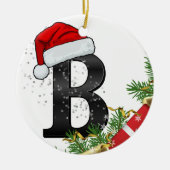 Persoonlijke Kerstmonogramversiering Keramisch Ornament (Voorkant)