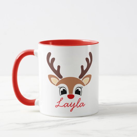 Persoonlijke Kerstmug met Rendier | Schattig Vakan Mok (Links)