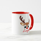 Persoonlijke Kerstmug met Rendier | Schattig Vakan Mok (Voorkant rechts)
