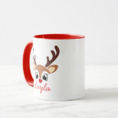 Persoonlijke Kerstmug met Rendier | Schattig Vakan Mok (Voorkant links)