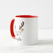 Persoonlijke Kerstmug met Rendier | Schattige Kers Mok (Voorkant links)
