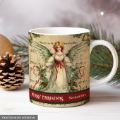 Persoonlijke Kerstmug Retro Engel Viering Koffiemok