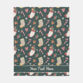 Persoonlijke Kerstmutsen Fleece Dekbed Deken (Voorkant)