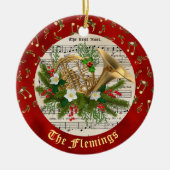 Persoonlijke kerstmuziek keramisch ornament (Voorkant)