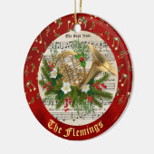 Persoonlijke kerstmuziek keramisch ornament (Links)