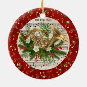 Persoonlijke kerstmuziek keramisch ornament (Achterkant)