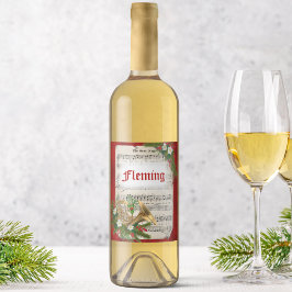 Persoonlijke kerstmuziek wijn etiket