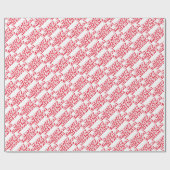 Persoonlijke kerstnaam rood en wit cadeaupapier (Vlak)