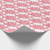 Persoonlijke kerstnaam rood en wit cadeaupapier (Hoek)