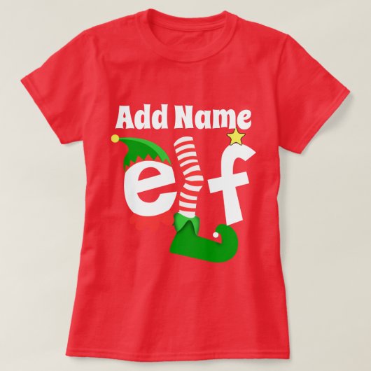 Persoonlijke kerstnaam t-shirt (Design voorkant)