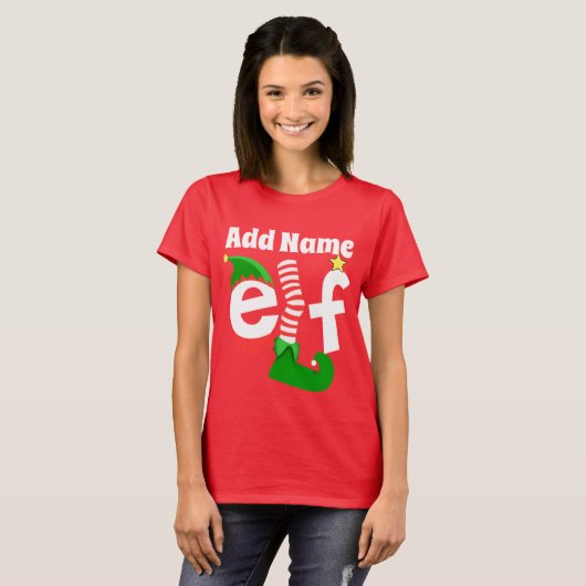 Persoonlijke kerstnaam t-shirt (Voorkant volledig)