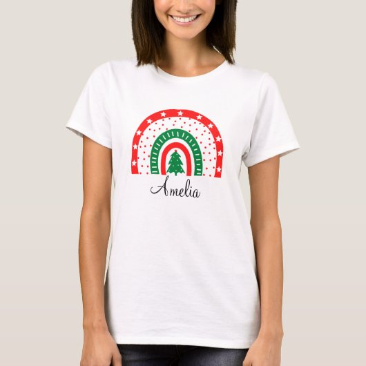 Persoonlijke kerstnaam t-shirt (Voorkant)