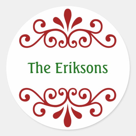 Persoonlijke kerstnaamstickers ronde sticker (Voorkant)