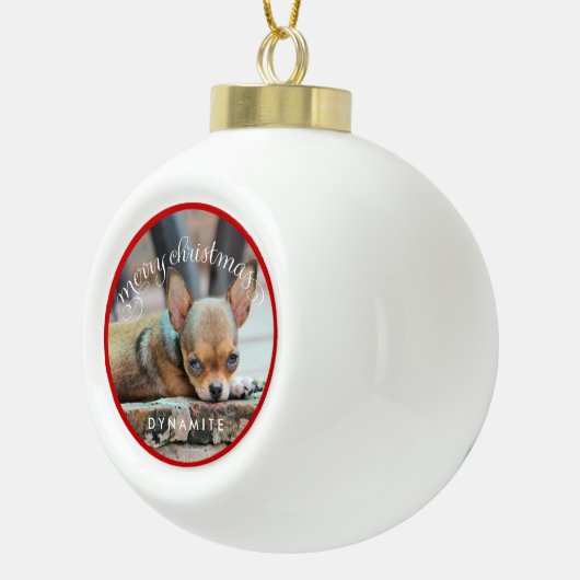 Persoonlijke kerstornamenten voor honden Keramisch Keramische Bal Ornament (Rechts)