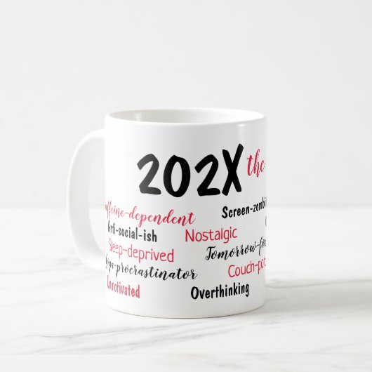 Persoonlijke kerstoverzicht 2025 koffiemok (Voorkant links)