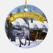 Persoonlijke kerstpaarden en slee keramisch ornament (Achterkant)