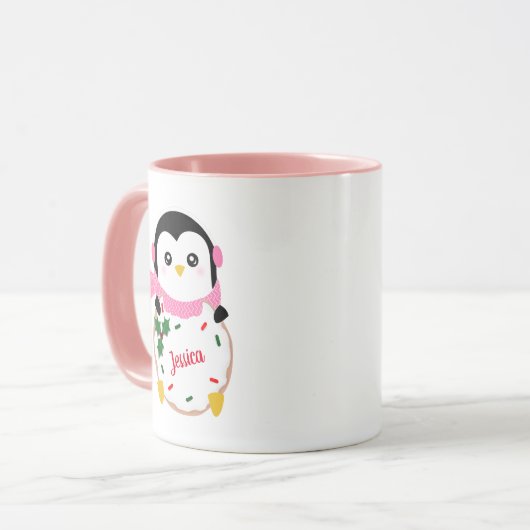 Persoonlijke kerstpinguïn-Mok Mok (Voorkant links)