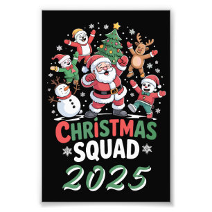 Persoonlijke Kerstploeg 2025 Kerstman Familie Foto Afdruk