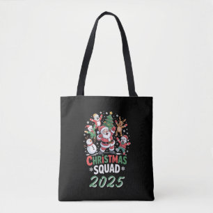 Persoonlijke Kerstploeg 2025 Kerstman Familie  Tote Bag