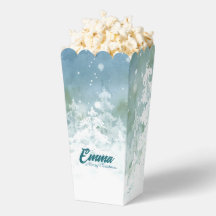 Persoonlijke kerstpopcornbox - Teal Winter