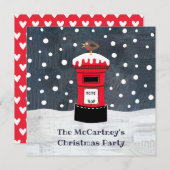 Persoonlijke kerstpostbus en Robin Uitnodiging (Voorkant / Achterkant)