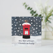 Persoonlijke kerstpostbus en Robin Uitnodiging (Staand voorkant)