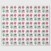Persoonlijke kerstpuppy Paws Holiday Foto Cadeaupapier (Vlak)