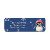Persoonlijke kerstretourlabels met pinguïn etiket (Voorkant)
