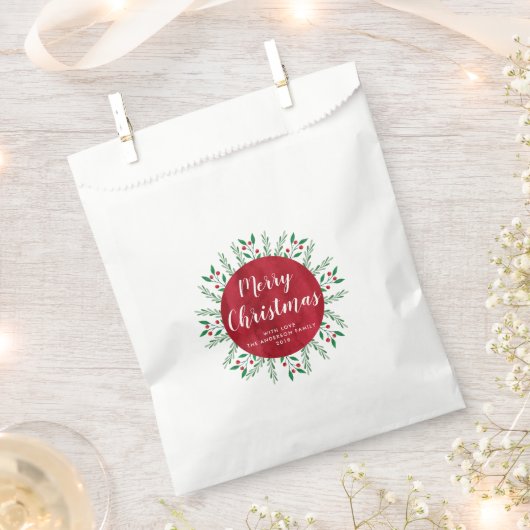 Persoonlijke kerstrode Waterverf Floral Bedankzakje (Geknipt)