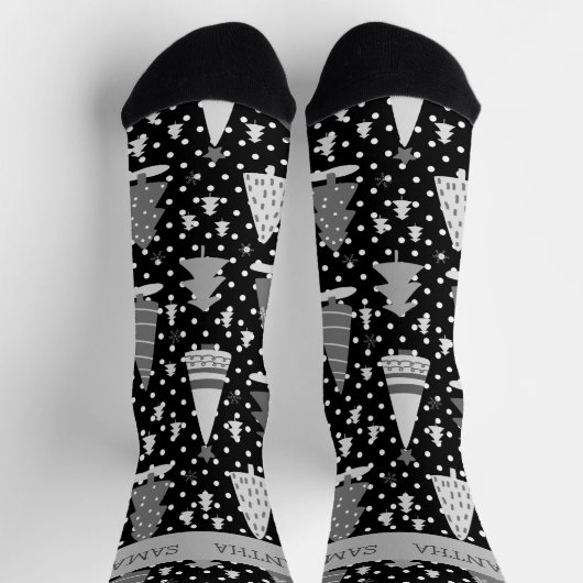 Persoonlijke kerstroze feestelijke boom sokken (Top)