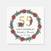 Persoonlijke kerstservetten 55ste verjaardag servet (Voorkant)
