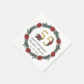 Persoonlijke kerstservetten 55ste verjaardag servet (Hoek)