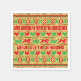 Persoonlijke Kerstservetten "FurryChristmas" Servet