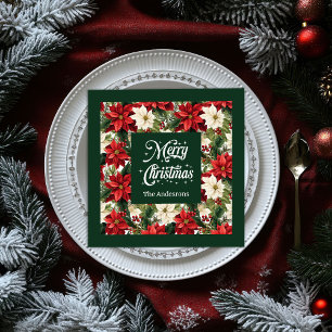 Persoonlijke Kerstservetten Klassieke Bloemlook Servet