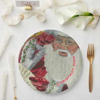 Persoonlijke kerstservies met Kerstman Papieren Bordje