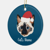 Persoonlijke kerstsiamese kat keramisch ornament (Links)