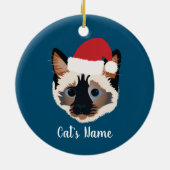 Persoonlijke kerstsiamese kat keramisch ornament (Achterkant)