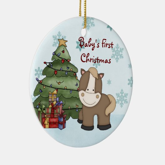 Persoonlijke kerstsieraad voor baby's eerste kerst keramisch ornament (Rechts)