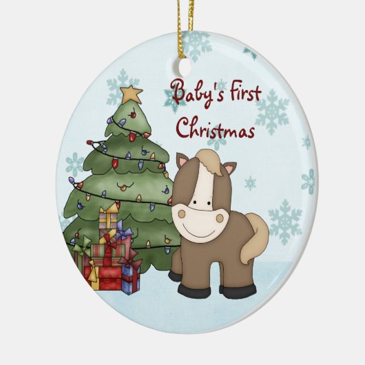 Persoonlijke kerstsieraad voor baby's eerste kerst keramisch ornament (Links)
