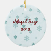 Persoonlijke kerstsieraad voor baby's eerste kerst keramisch ornament (Achterkant)