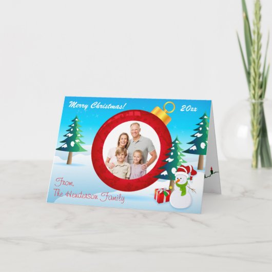 Persoonlijke kerstsierfoto-kaart 5 feestdagen kaart (Voorkant)