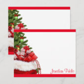 Persoonlijke Kerstsjabloon met Getypte Monogram Notitiekaartje (Voorkant / Achterkant)