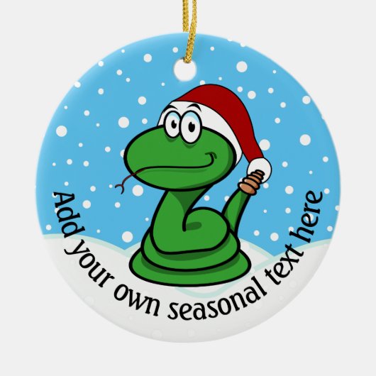 Persoonlijke Kerstslang Keramisch Ornament (Voorkant)
