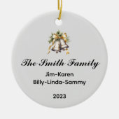 Persoonlijke kerstsleutel voor familie keramisch ornament (Voorkant)