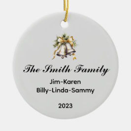 Persoonlijke kerstsleutel voor familie keramisch ornament