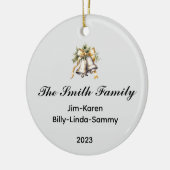 Persoonlijke kerstsleutel voor familie keramisch ornament (Links)