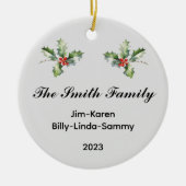 Persoonlijke kerstsleutel voor familie keramisch ornament (Voorkant)