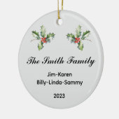 Persoonlijke kerstsleutel voor familie keramisch ornament (Links)