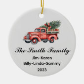 Persoonlijke kerstsleutel voor familie keramisch ornament (Voorkant)